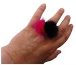 pels-fingerringe lille sort og pink ring